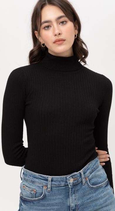 BFF Little Black Turtleneck Bodysuit