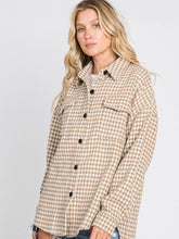 Load image into Gallery viewer, Ariel Houndstooth Shacket - Taupe
