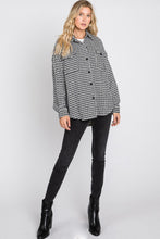 Load image into Gallery viewer, Ariel Houndstooth Shacket - Black
