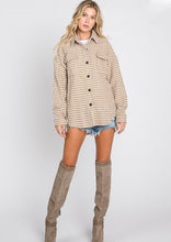 Load image into Gallery viewer, Ariel Houndstooth Shacket - Taupe
