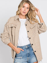 Load image into Gallery viewer, Ariel Houndstooth Shacket - Taupe
