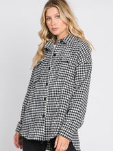 Load image into Gallery viewer, Ariel Houndstooth Shacket - Black
